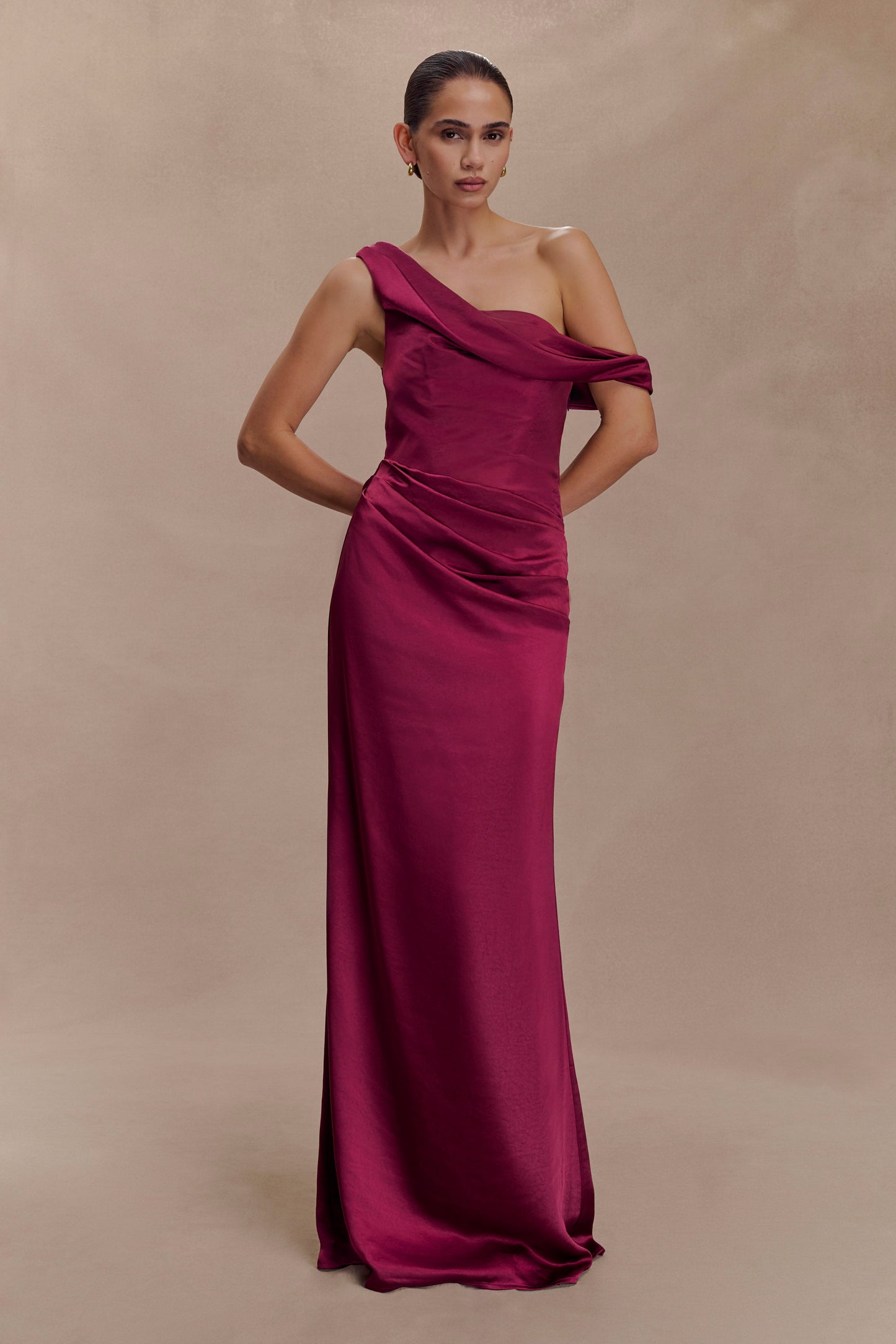 Dalia - Off Shoulder Satin Dress