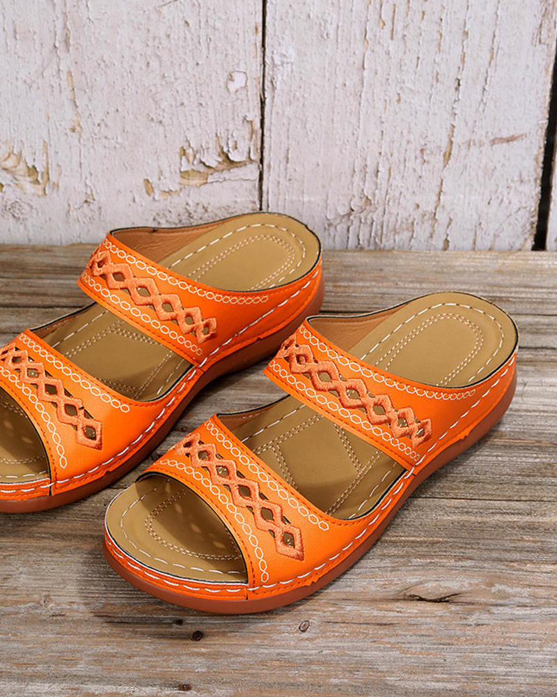 Mila - Sandales à Plateforme de Couleur Unie