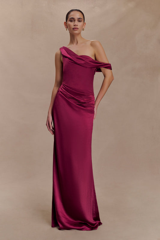 Dalia - Off Shoulder Satin Dress