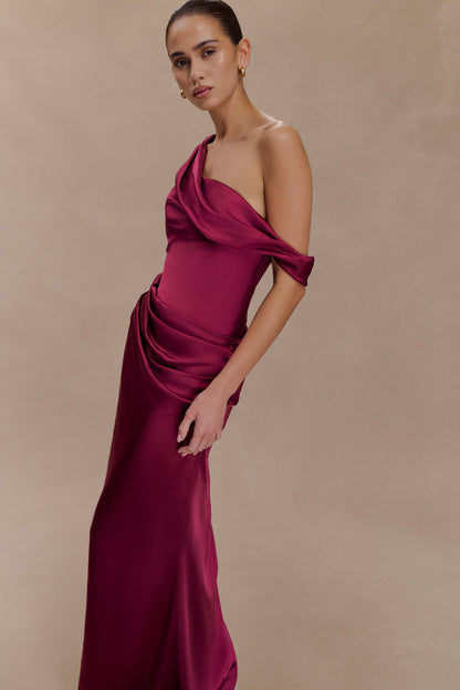 Dalia - Off Shoulder Satin Dress