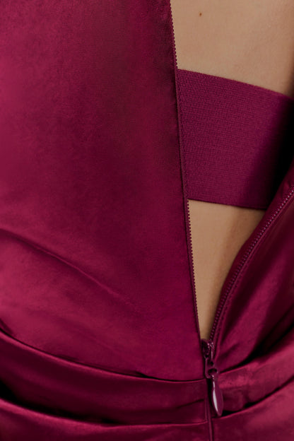 Dalia - Off Shoulder Satin Dress