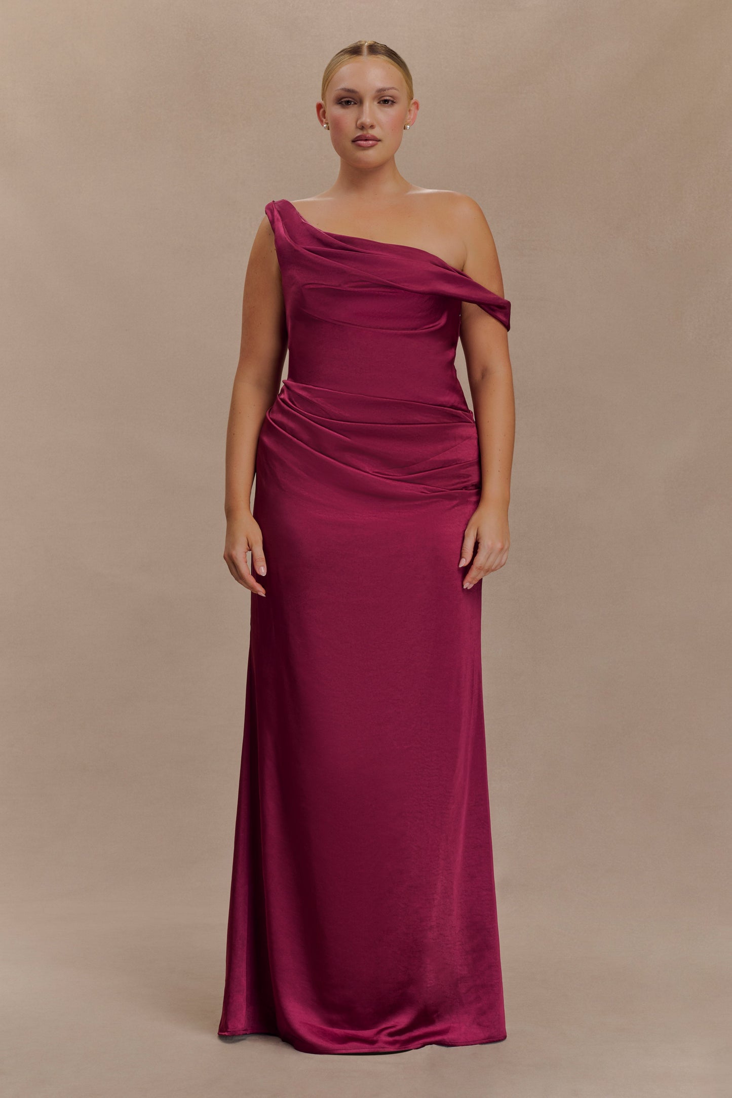 Dalia - Off Shoulder Satin Dress