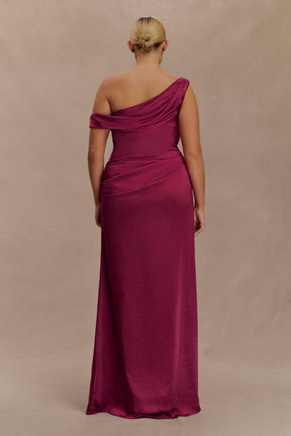 Dalia - Off Shoulder Satin Dress