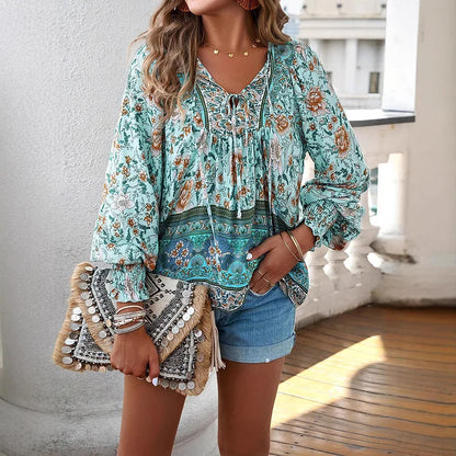 Sallie - Top Boho à imprimé floral