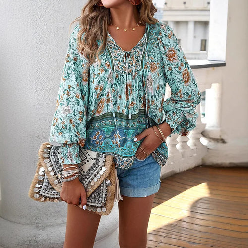 Sallie - Top Boho à imprimé floral