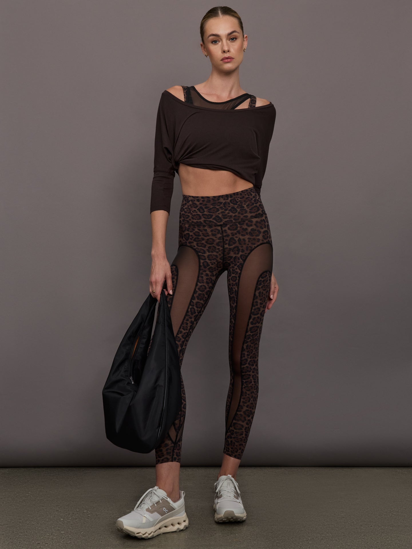 Sheer Spliced Legging in Melt - Leopard Print