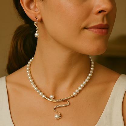 Vénus – Collier et boucles d'oreilles en perles