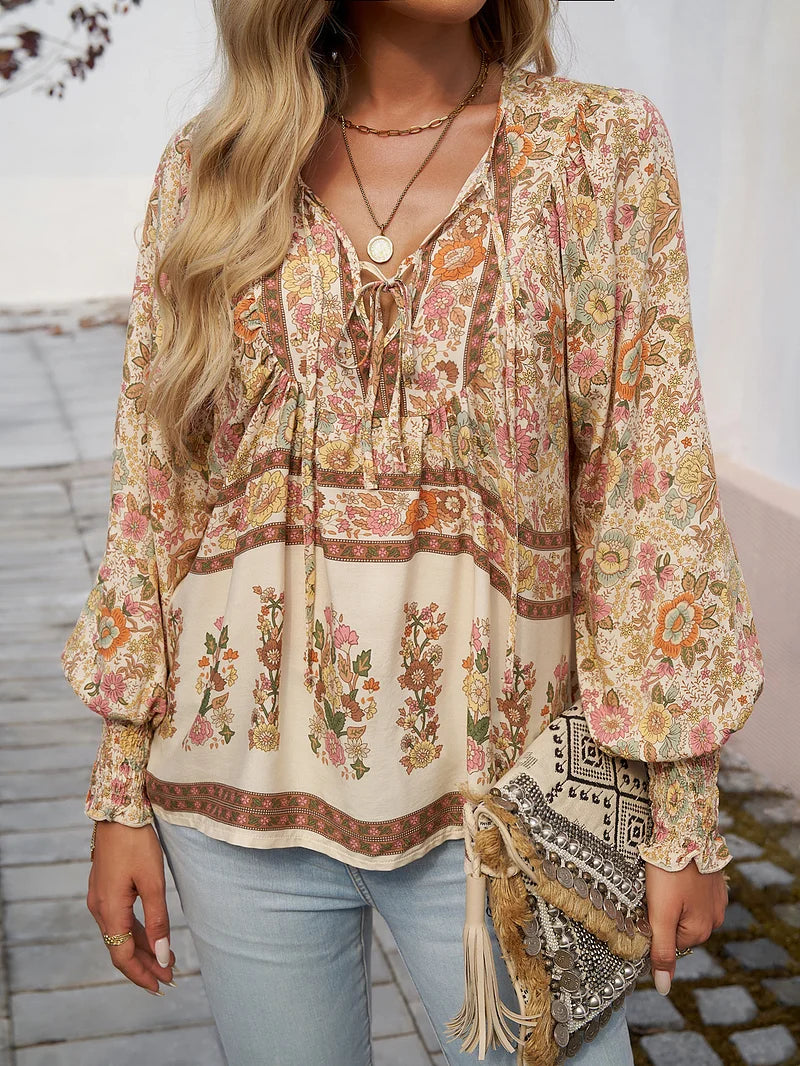 Sallie - Top Boho à imprimé floral